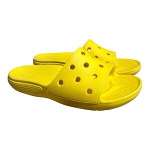 CROCS Classic Slide Sandals Yellow Rubber Open Toe Casual Slip On